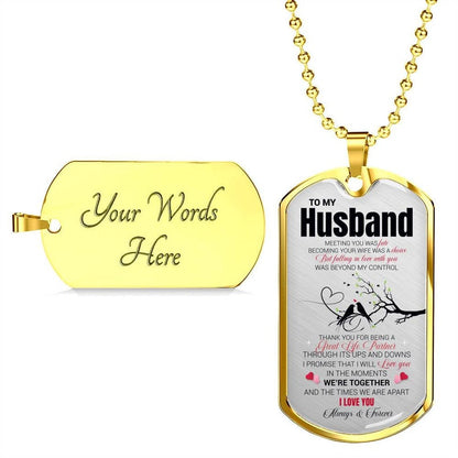 Dad Dog Tag, Husband Dog Tag, To My Husband Father’S Day Dog Tag, Thank You For Being A Great Life Partner Rakva