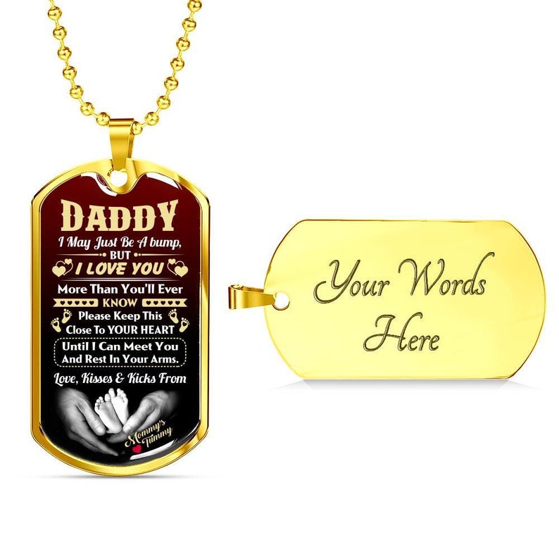 Dad Dog Tag, Husband Father’S Day Dog Tag Necklace, Daddy Gift From Unborn Baby, New Dad Gift, New Dad Gift From Wife Rakva