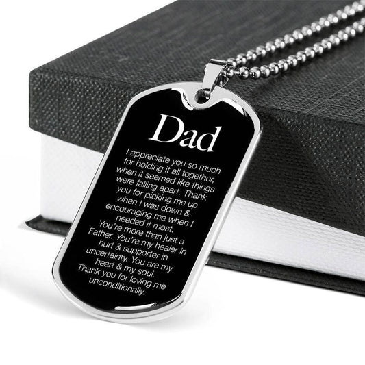 Dad Dog Tag Custom Picture, I Appreciate You Dog Tag Military Chain Necklace For Dad Dog Tag