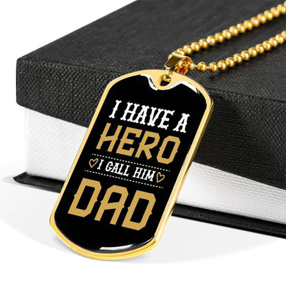 Dad Dog Tag Custom Picture Father’S Day Gift, I Have A Hero Dog Tag Military Chain Necklace For Dad Dog Tag Rakva