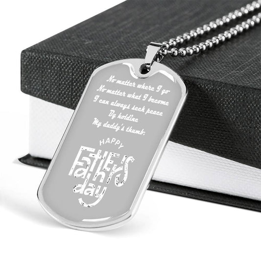 Dad Dog Tag Custom Father's Day Gift, I'm Safe Under Your Shelter Dog Tag Military Chain Necklace For Dad