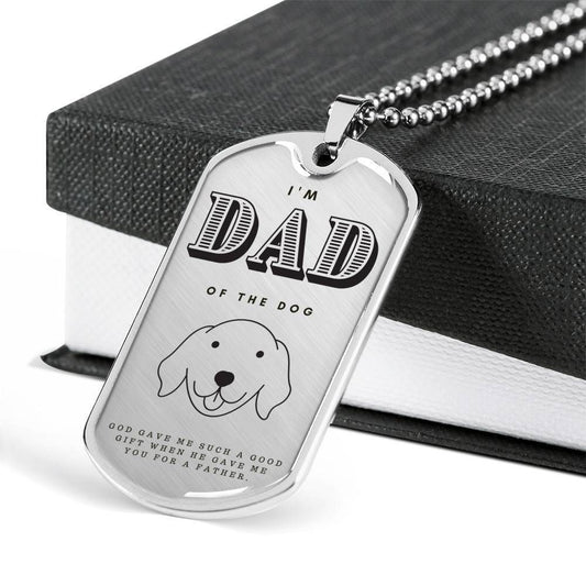 Dad Dog Tag Custom Picture, I'm Dad Of The Dog Dog Tag Military Chain Necklace For Dad Dog Tag