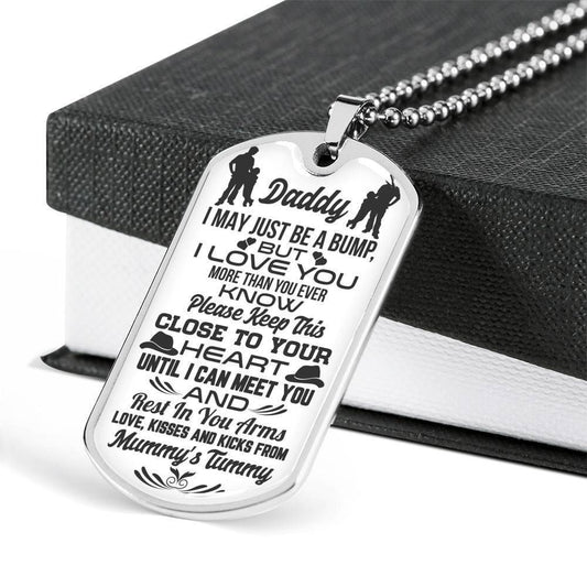 Dad Dog Tag Custom Father's Day Gift, Keep This Close To Your Heart Dog Tag Military Chain Necklace Gift For Dad