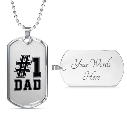 Dad Dog Tag, Number 1 Dad Dog Tag Necklace Engraved “ Gift For Dad Fathers Day “ Gift For Dad From Kids Rakva