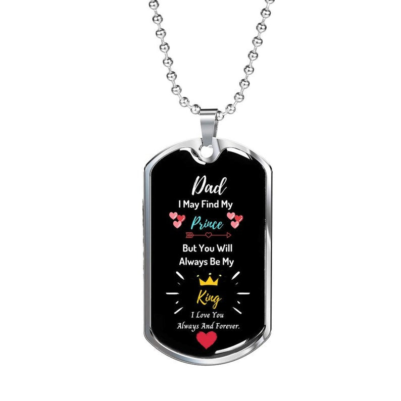 Dad Dog Tag, Personalized Father Of The Bride Gold Dog Tag Pendant, Father Of Bride Gift. Wedding Gift To Father Of The Bride