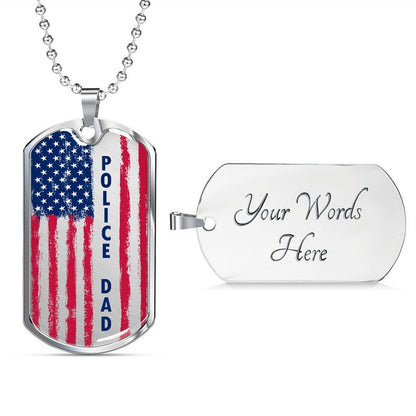 Dad Dog Tag, Police Dad Father Husband My Hero Necklace Gift Or Father’S Day Present Military Tag For Police Dad Father Husband Rakva