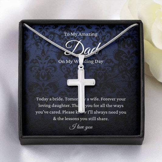 Dad Necklace, Father Of The Bride Wedding Gift From Bride, To My Dad On My Wedding Day Necklace Gift From Daughter