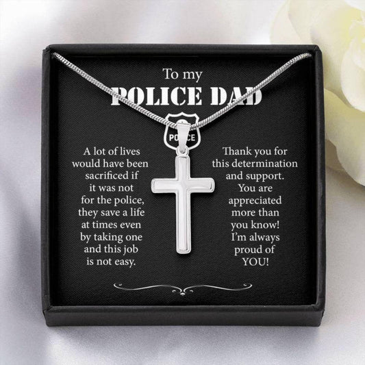 Dad Necklace, Necklace For Police Dad, Gift For Police Father, Dad In Police Officer Gift, Dad Gift Necklace