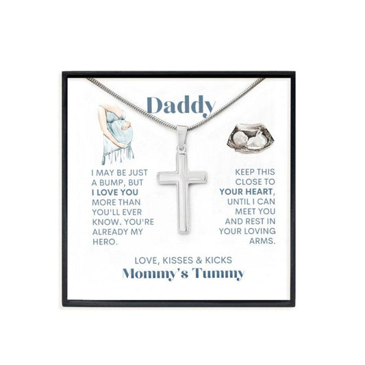 Dad Necklace, New Dad Gift From Baby, Daddy To Be 1st Father's Day Present, Meaningful Message Card