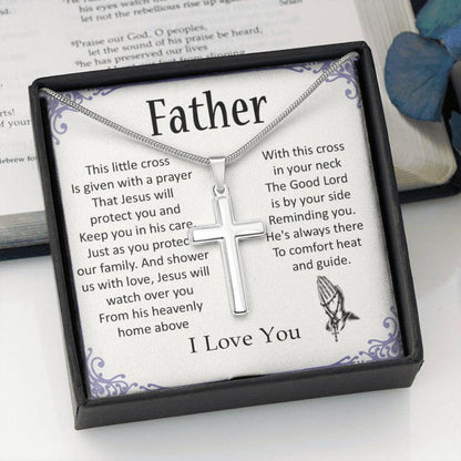 Dad Necklace, Religious Fathers Day Necklace, Birthday Necklace Father, Gift For Father, Cross For Father Day, Gift For Father, Religious Necklaces