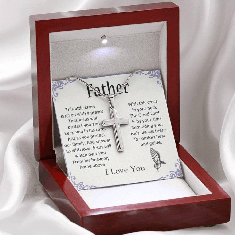 Dad Necklace, Religious Fathers Day Necklace, Birthday Necklace Father, Gift For Father, Cross For Father Day, Gift For Father, Religious Necklaces