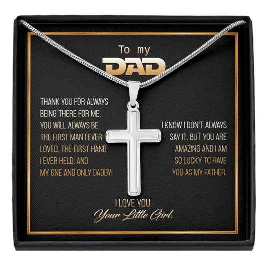 Dad Necklace,  To My Dad Gift Necklace Fathers Day Necklace Gift Cross Necklace