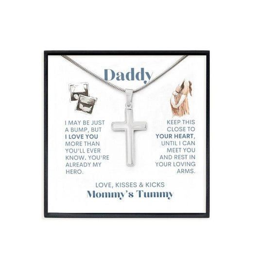 Daddy Necklace, Gift For Expecting Dad, First Time Dad Present, Cross Necklace