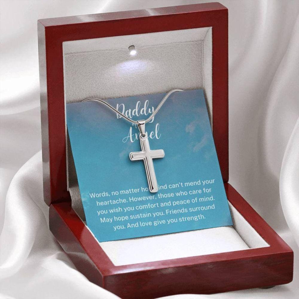 Daddy Of An Angel On Father’S Day Necklace, Loss Of Child Father’S Day Gift, Baby Loss Gift, Memorials Necklace