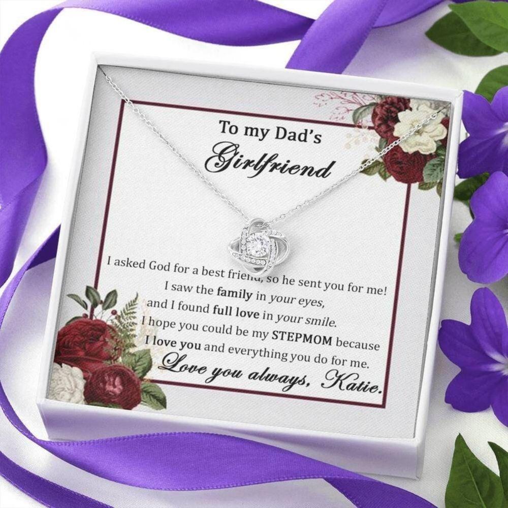 Dads Girlfriend Necklace, Christmas Necklace For Dads Girlfriend From Daughter, Birthday Jewelry For Step Mom, Future Dads Wife Gift