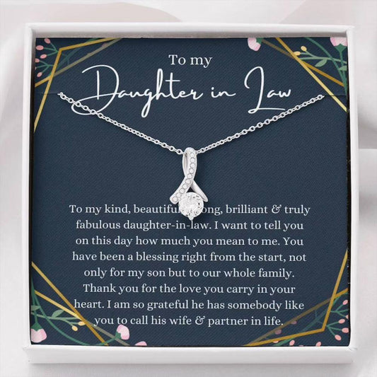 Daughter In Law Necklace Gift On Wedding Day, Bride Necklace From Mother In Law