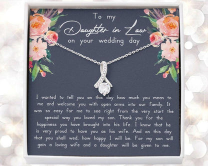 Daughter Necklace, Daughter-In-Law Necklace,  Daughter In Law Necklace Gift On Wedding Day, Future Daughter In Law Wedding