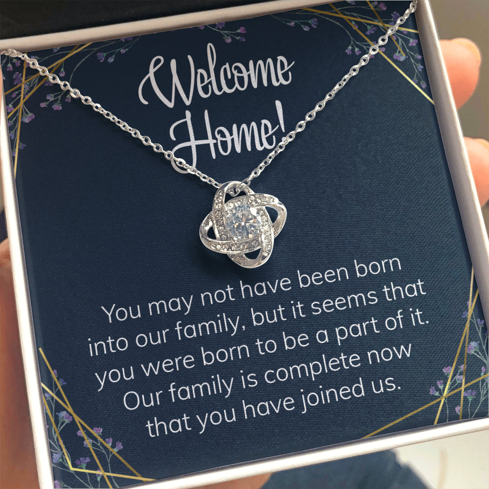 Daughter-In-Law Necklace, Welcome Home Gift “ Stepdaughter Daughter-In-Law Adoption Gift For Girl “ Love Knot Necklace