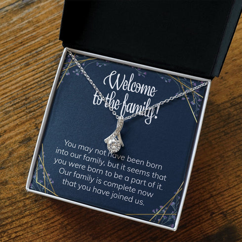 Daughter-In-Law Necklace, Welcome To The Family Alluring Necklace Welcoming Message For Daughter-In-Law Adopted Child