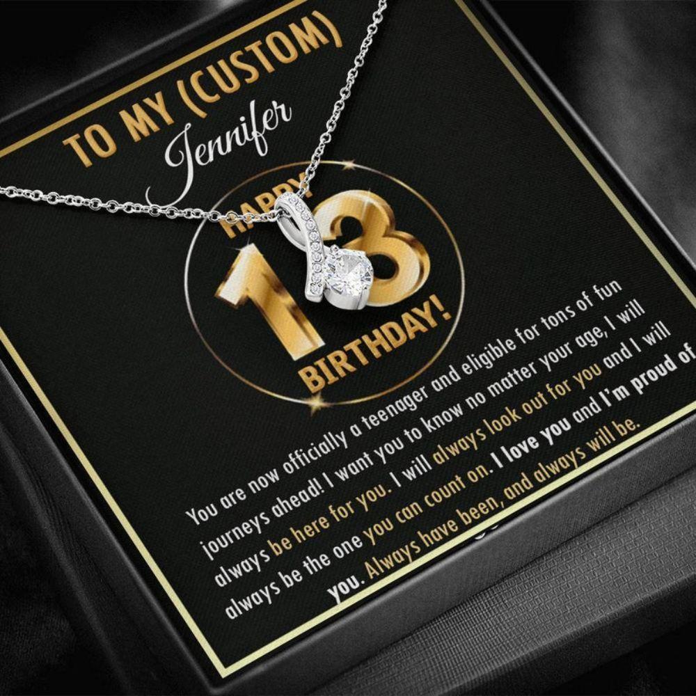 Daughter Necklace, 13th Birthday Necklace For Daughter, 13th Birthday Girl Teenager Necklace, Thirteenth Birthday Necklace, Niece Gift For 13 Year Old Girl