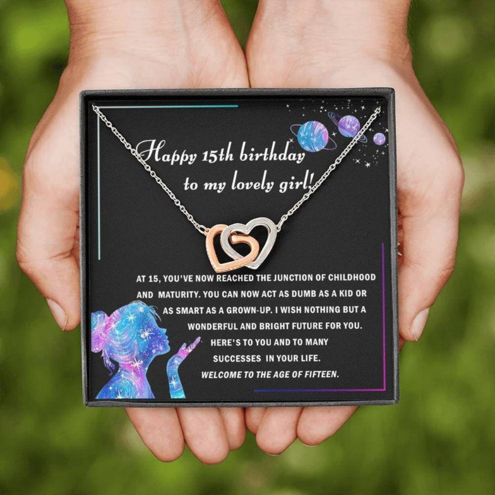 Daughter Necklace, 15Th Birthday Necklace For Her, Happy 15Th Birthday Necklace For Daughter, 15Th Birthday Jewelry, Meaningful Birthday Necklace