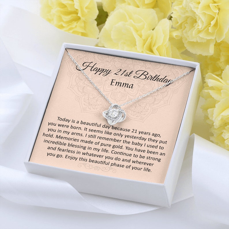 Daughter Necklace, 21St Birthday Necklace For Her, Daughter 21St Birthday Necklace, 21St Birthday Necklace Jewelry, 21St Birthday Card From Mom / Dad