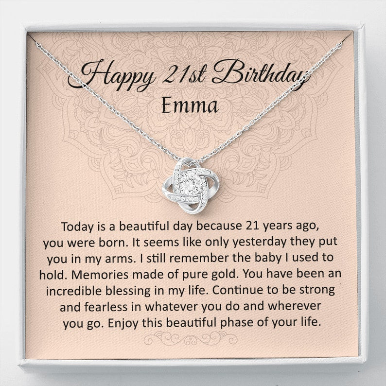 Daughter Necklace, 21st Birthday Necklace For Her, Daughter 21st Birthday Necklace, 21st Birthday Necklace Jewelry, 21st Birthday Card From Mom / Dad