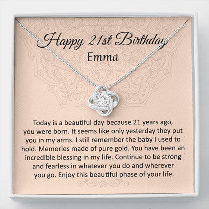 Daughter Necklace, 21st Birthday Necklace For Her, Daughter 21st Birthday Necklace, 21st Birthday Necklace Jewelry, 21st Birthday Card From Mom / Dad
