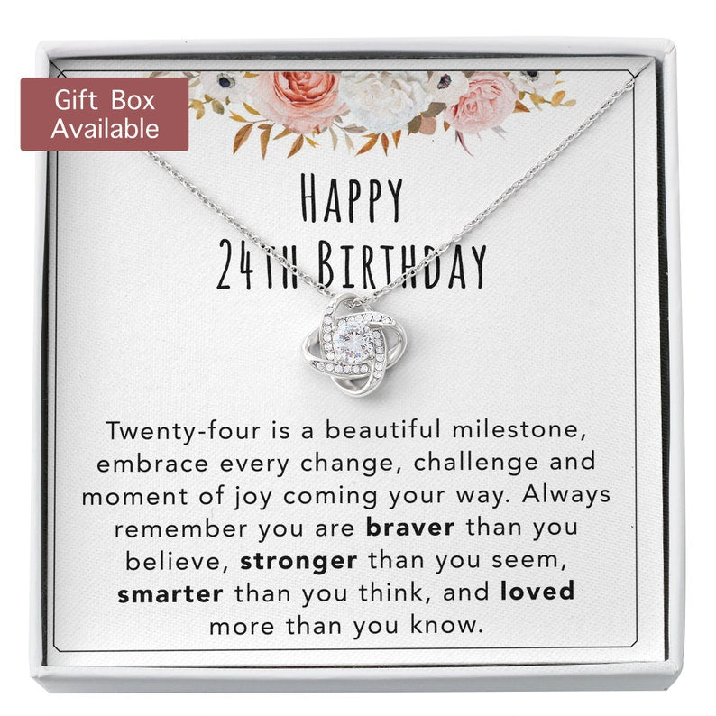 Daughter Necklace, 24th Birthday Necklace Gift For Her, 24th Birthday Jewelry, 24 Year Old Gift, 24th Birthday Necklace Gift From Mom/dad