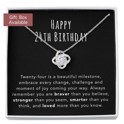 Daughter Necklace, 24th Birthday Necklace Gift For Her, 24th Birthday Jewelry, 24 Year Old Gift, 24th Birthday Necklace Gift From Mom/dad