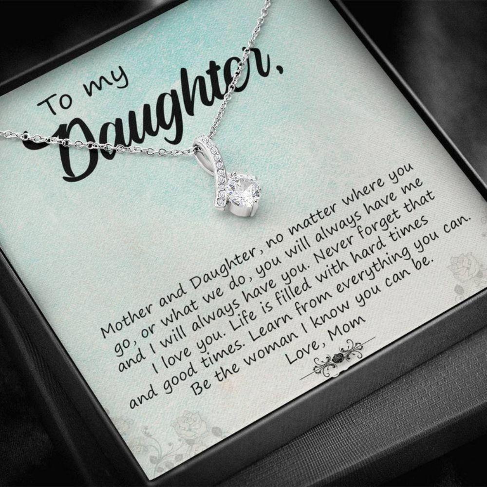 Daughter Necklace, Daughter Gift From Mom Alluring Necklace, Mother Daughter Gift, Message Card To Daughter, Daughter Jewelry From Mom, Gift For Daughter.