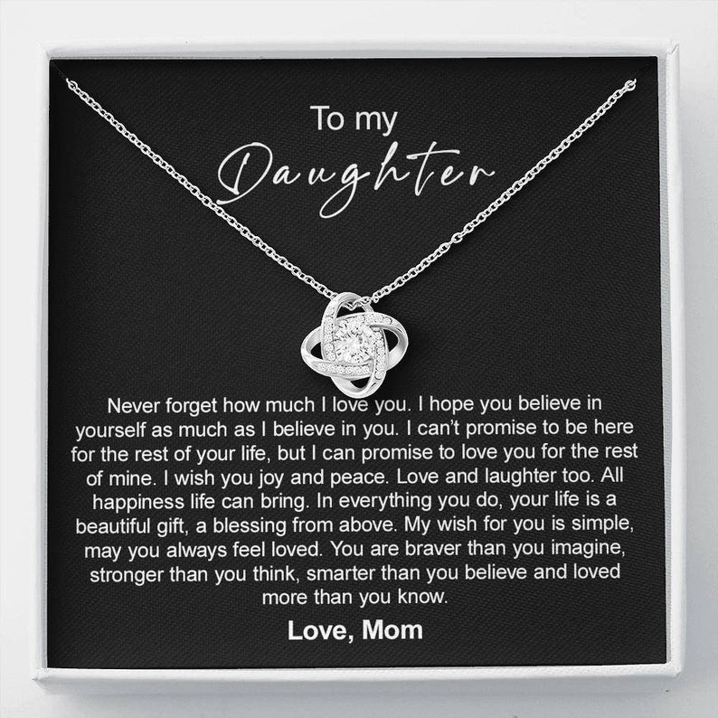 Daughter Necklace, Daughter Gift Necklace, Daughter Gift From Mom, Daughter Gift, To My Daughter Love Knot Necklace