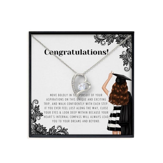 Daughter Necklace, Daughter Graduation Necklace From Mom Or Dad With Meaningful Message Card