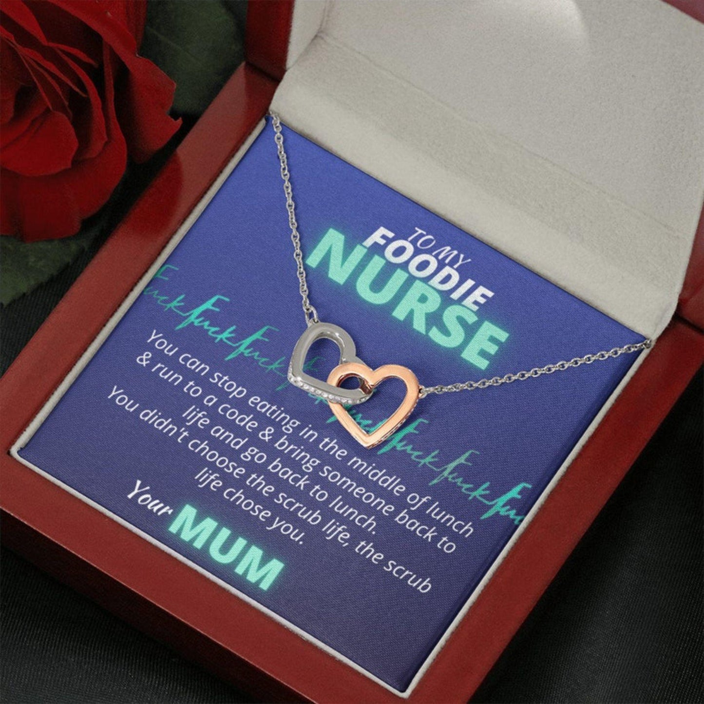 Daughter Necklace, Daughter Valentines Day Necklace Gift Box From Mom “ To My Foodie Nurse Daughter Necklace
