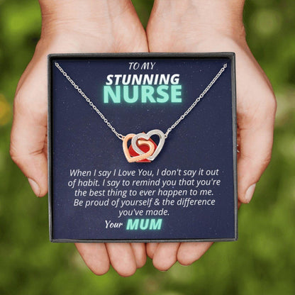 Daughter Necklace, Daughter Valentines Day Necklace Gift Box From Mom “ To My Stunning Nurse Daughter Necklace
