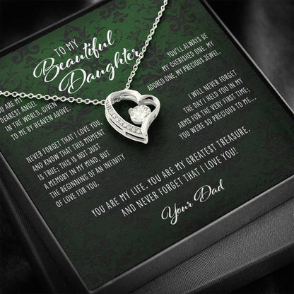 Daughter Necklace, Dearest Angel In The World Dad To Daughter Gift “ Forever Love Necklace