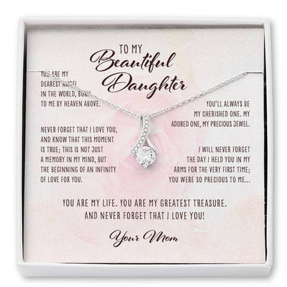 Daughter Necklace, Dearest Angel In The World Mom To Daughter Gift - Alluring Beauty Necklace