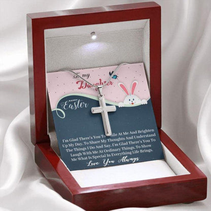 Daughter Necklace, Easter Gift For Daughter “ Cross Necklace For Daughter “ Gift Necklace Message Card