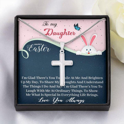 Daughter Necklace, Easter Gift For Daughter - Cross Necklace For Daughter - Gift Necklace Message Card