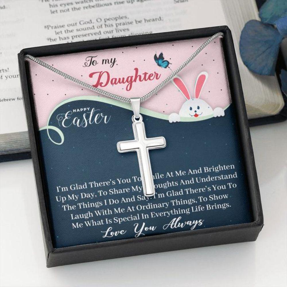 Daughter Necklace, Easter Gift For Daughter “ Cross Necklace For Daughter “ Gift Necklace Message Card