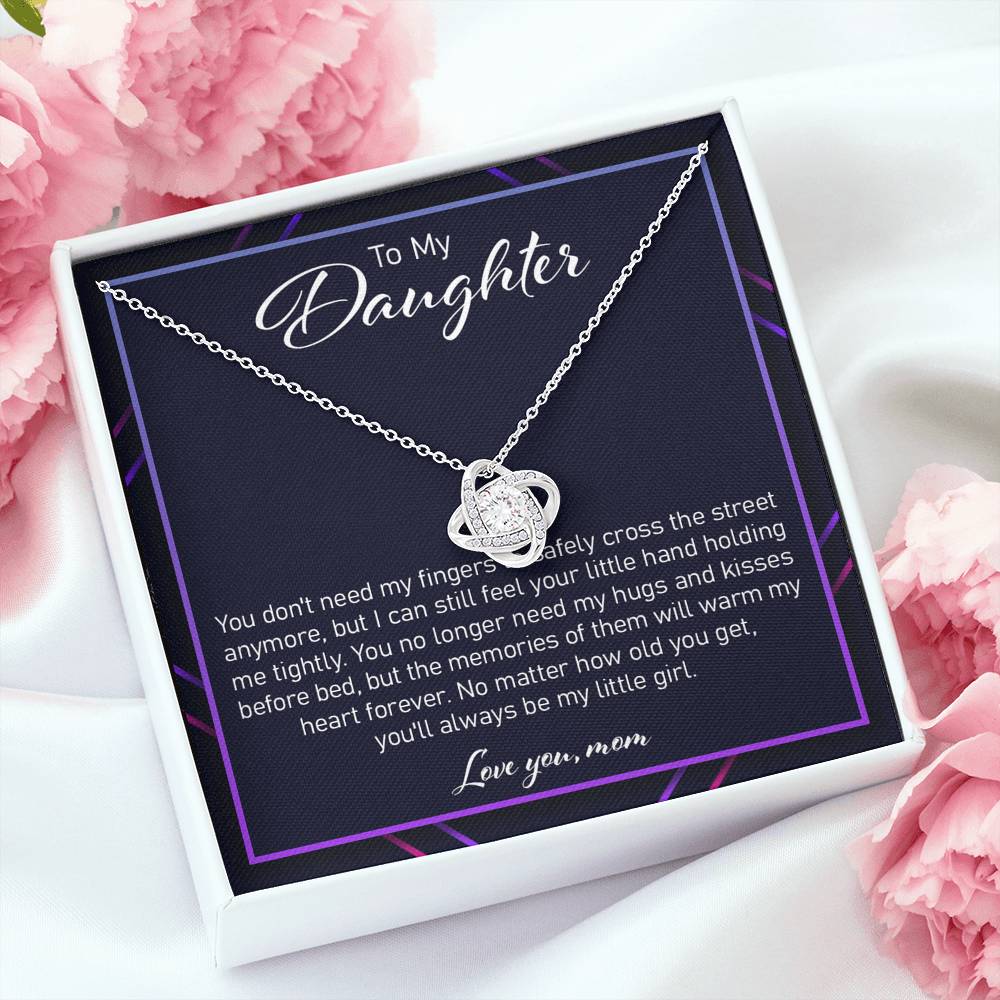 Daughter Necklace, Gift For Daughter From Mom - Love Knot Necklace