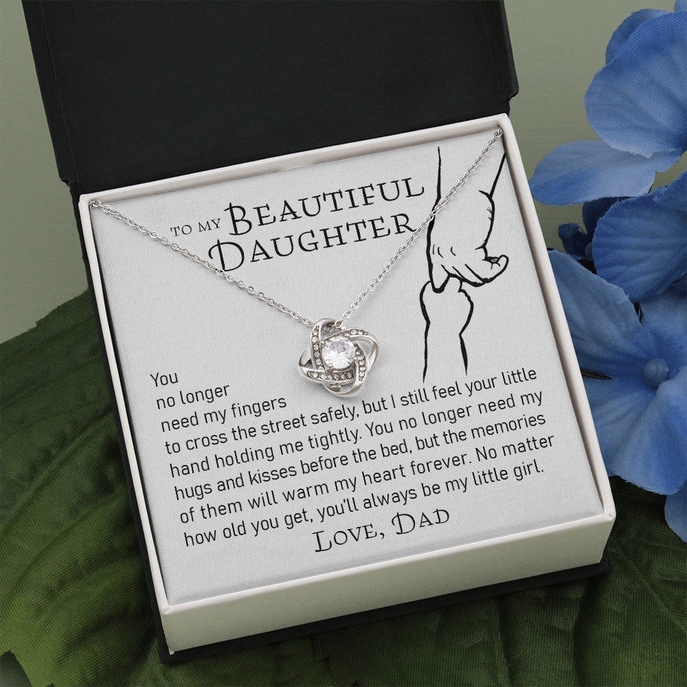 Daughter Necklace, Gift From Father To Daughter Gift You No Longer Need My Fingers To Cross The Street