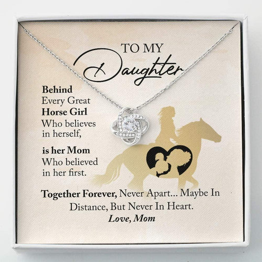Daughter Necklace Gift From Mom Horse Girl Gift - Love Knot Necklace