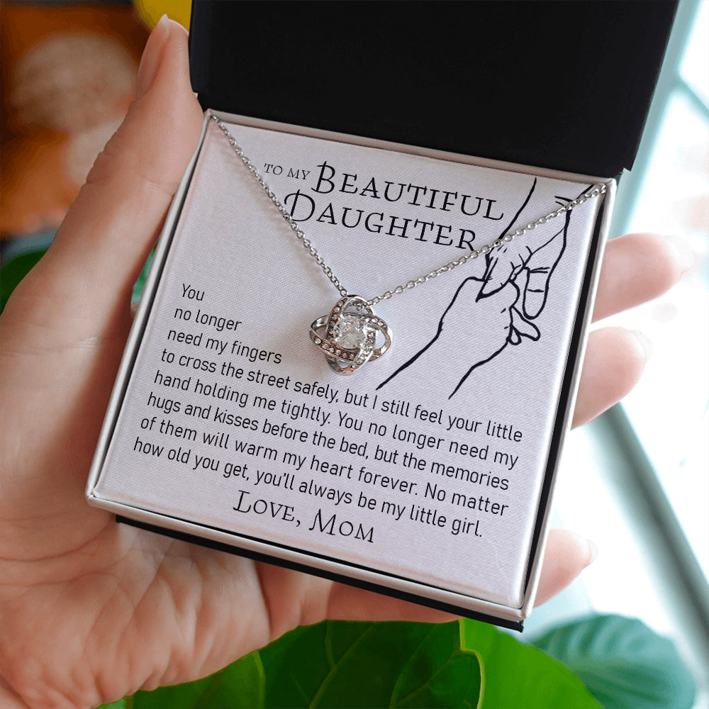 Daughter Necklace, Gift From Mother To Daughter Gift You No Longer Need My Fingers To Cross The Street