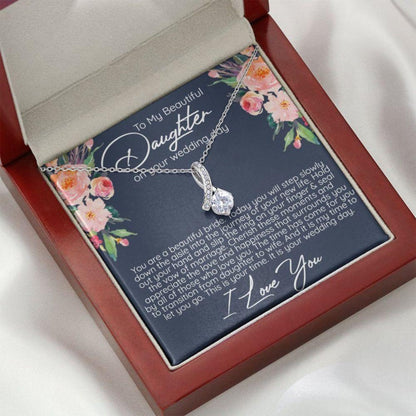 Daughter Necklace Gift, Bride On Wedding Day Gift From Mom, Daughter Wedding Day Necklace