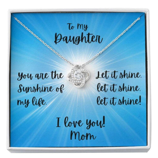 Daughter Necklace Gift “ Sunshine Card “ Love Knot Necklace