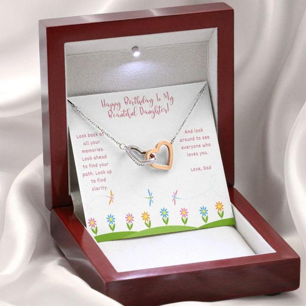 Daughter Necklace, Gift To Daughter “ Gift Necklace Message Card Birthday Necklace To Daughter From Dad “ Inspirational