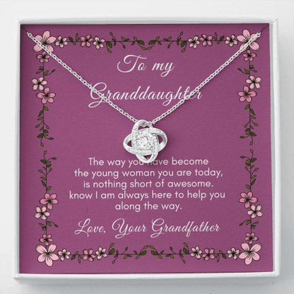 Daughter Necklace - Gift To Daughter - Gift Necklace Message Card - Empowered Poem - To Granddaughter From Grandfather 