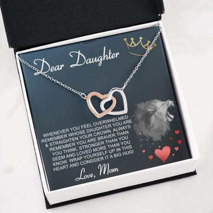 Daughter Necklace “ Gift To Daughter “ Gift Necklace To My Daughter From Mom “ Lion Crown Necklace