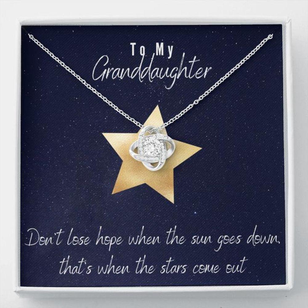 Daughter Necklace - Gift To Daughter - Gift Necklace With Message Card Granddaughter Star Stronger Together